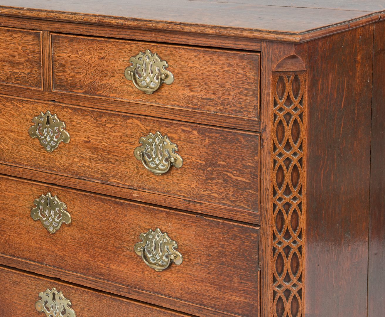 Lot 92: Geo III Oak Chest with Carved Corners