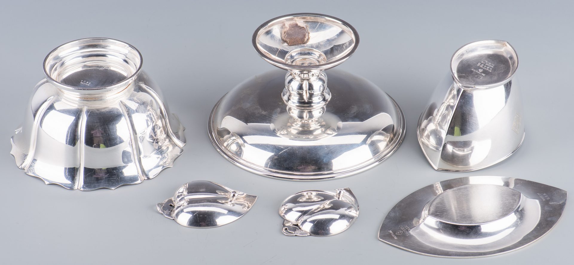Lot 932: 6 pcs Silver Hollowware inc. Mirror and Tiffany