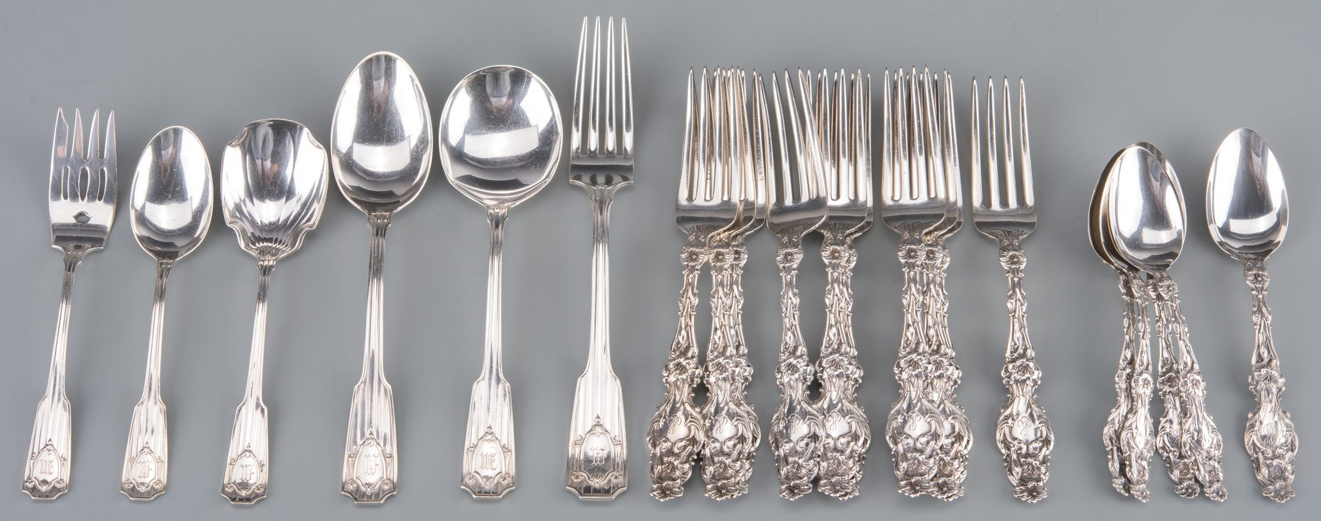 Lot 933: Whiting Lily & Gorham Sterling Flatware, 21 pcs