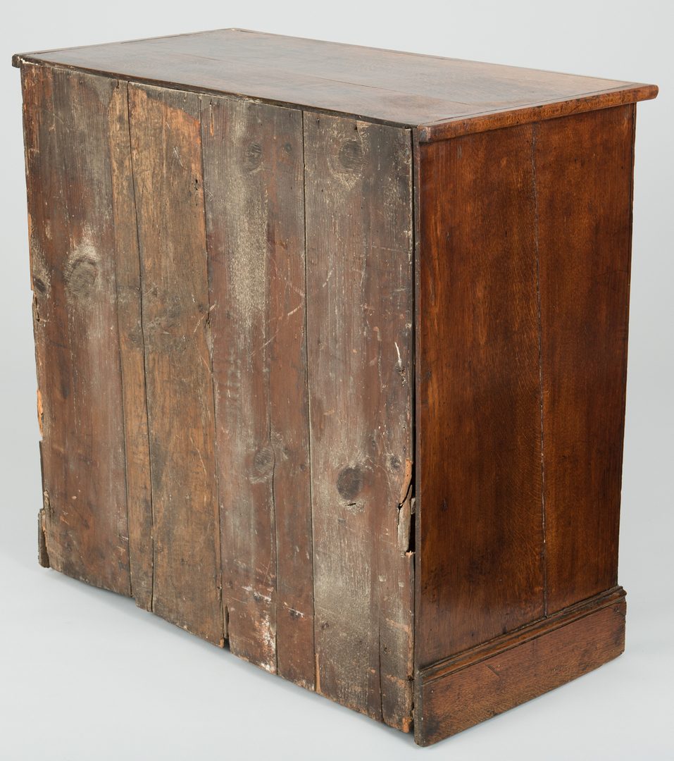 Lot 96: Inlaid Oak Chest of Drawers, 18th c.