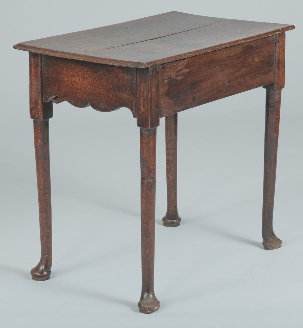 Lot 99: 18th C. Oak Dressing Table or Lowboy