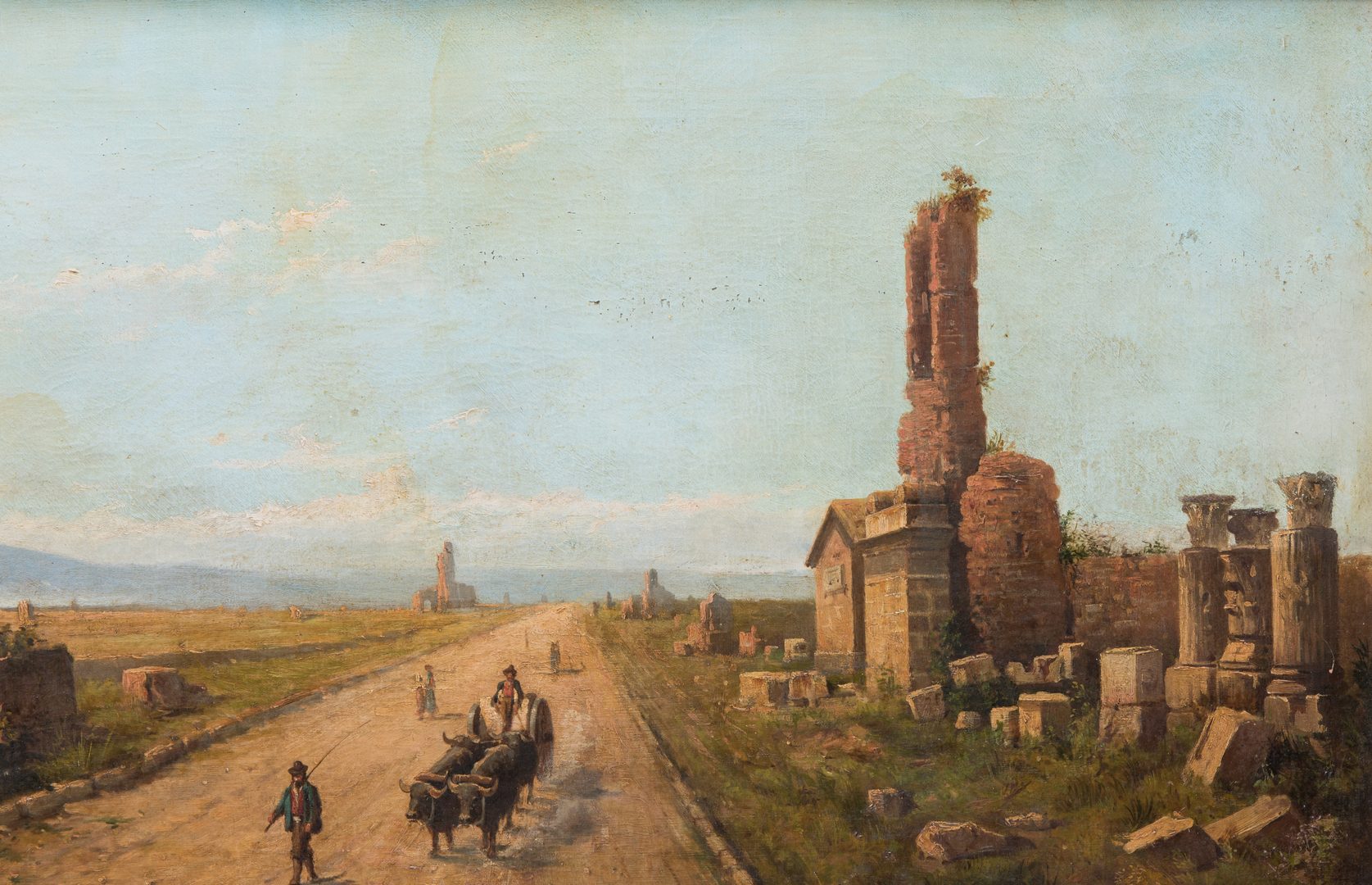 Lot 110: Signed Orientalist Landscape, Road to Damascus