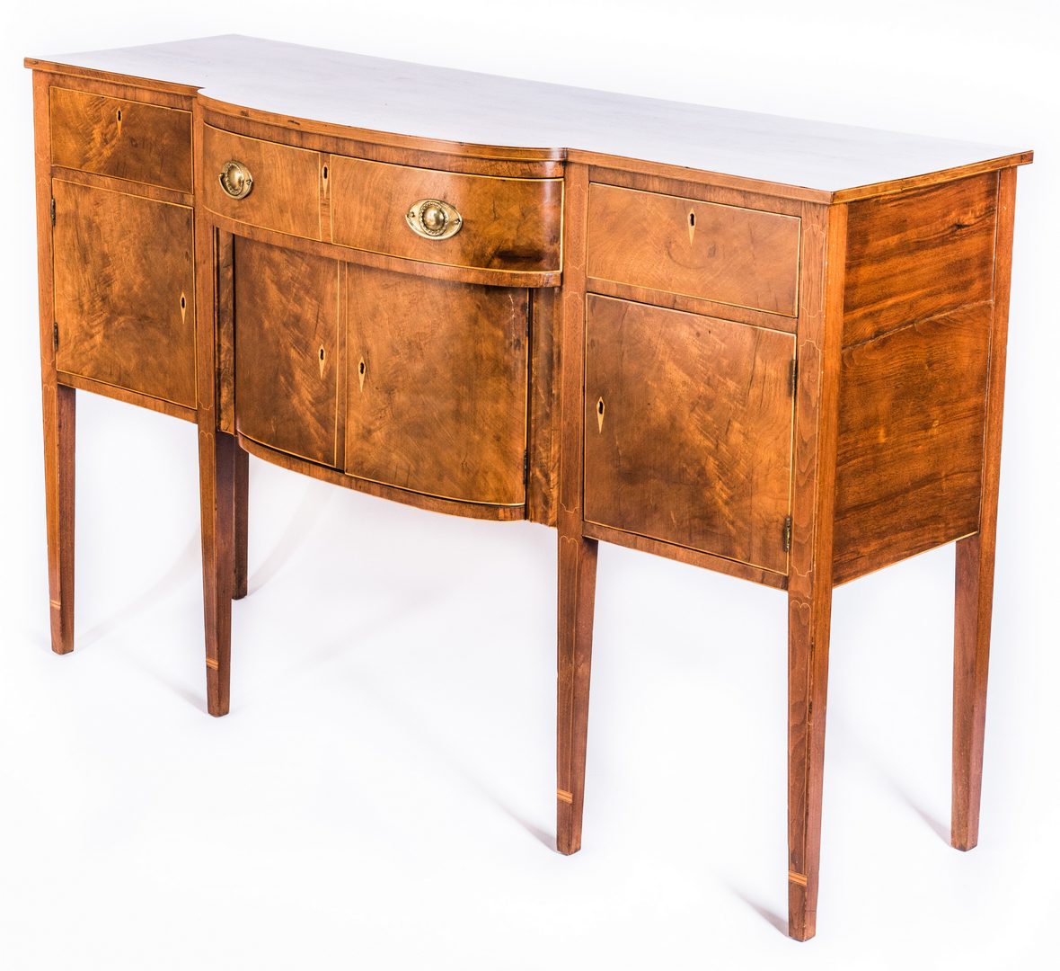 Lot 112: Virginia Federal Inlaid Sideboard, Signed by Maker