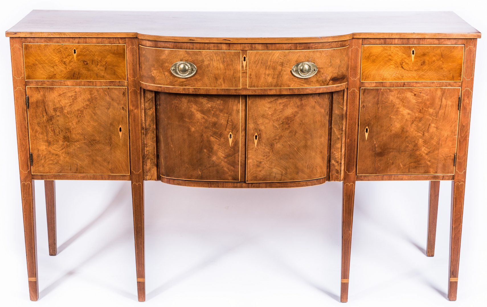 Lot 112: Virginia Federal Inlaid Sideboard, Signed by Maker
