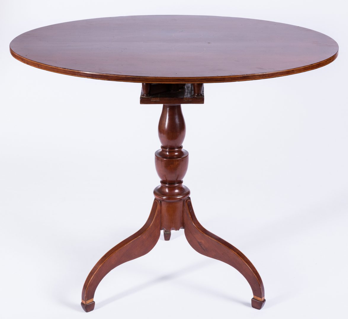 Lot 117: East TN Inlaid Tea Table, early 19th c.