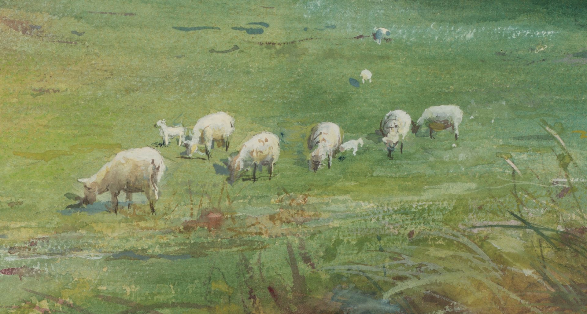 Lot 122: Lloyd Branson Panoramic East TN Farm Scene, Watercolor