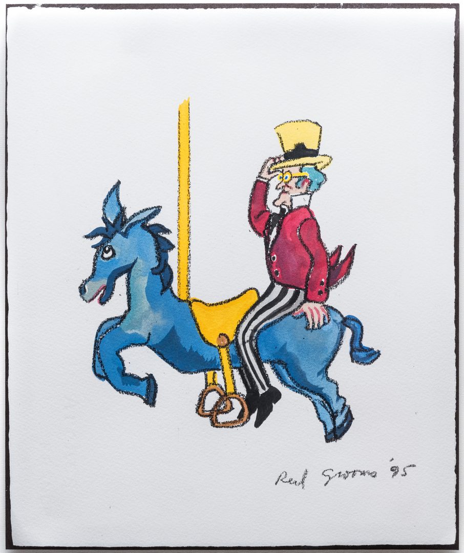 Lot 131: Red Grooms Watercolor, Andrew Jackson