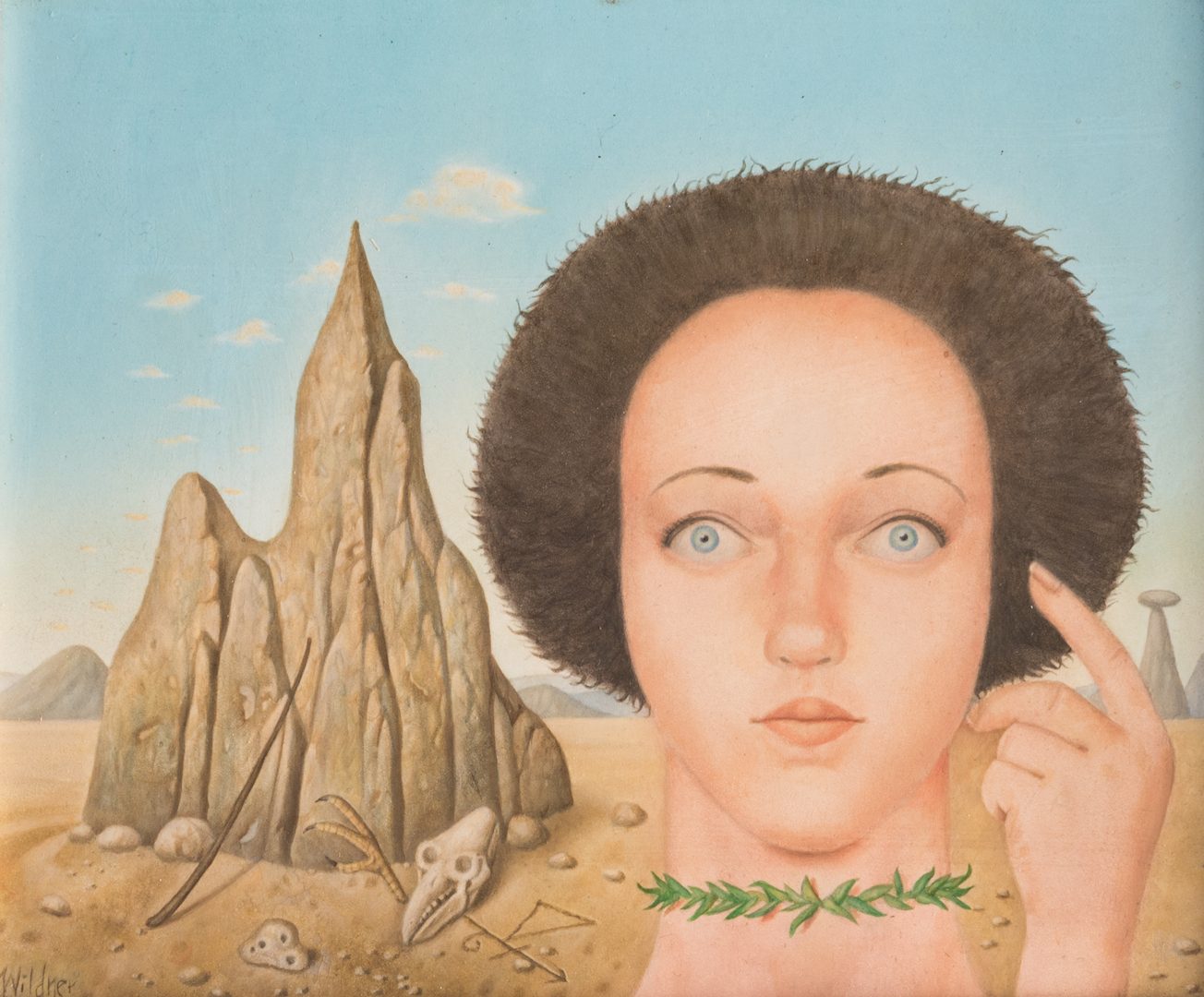 Lot 132: Werner Wildner Oil on Panel, Girl Bewitched