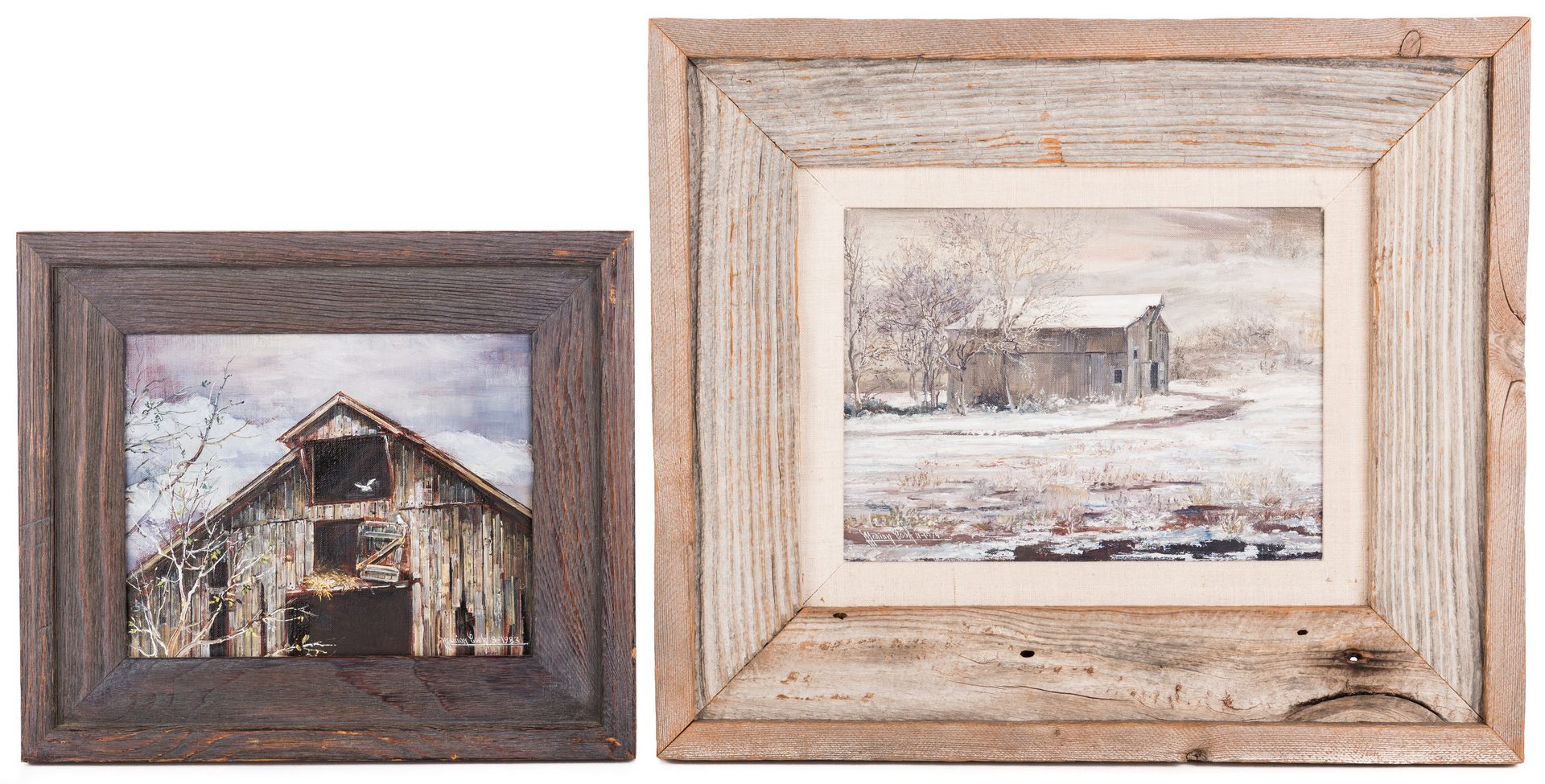 Lot 135: 2 Marion Cook Oil on Canvas Barn Scenes