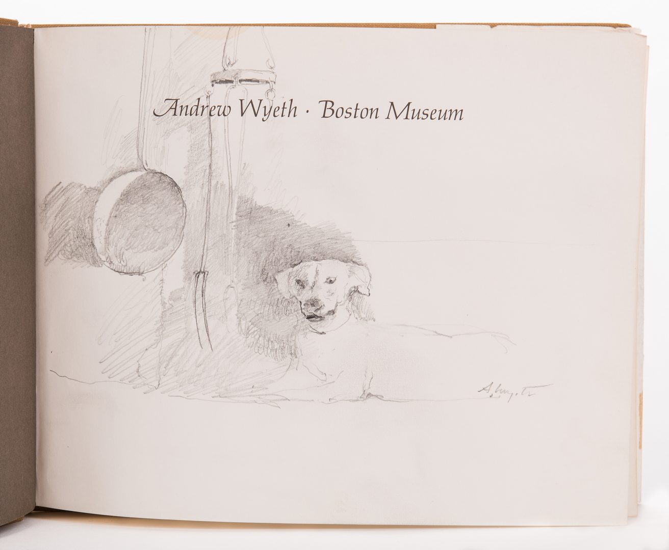 Lot 139: Andrew Wyeth Book w/ Authenticated Andrew Wyeth Sketch