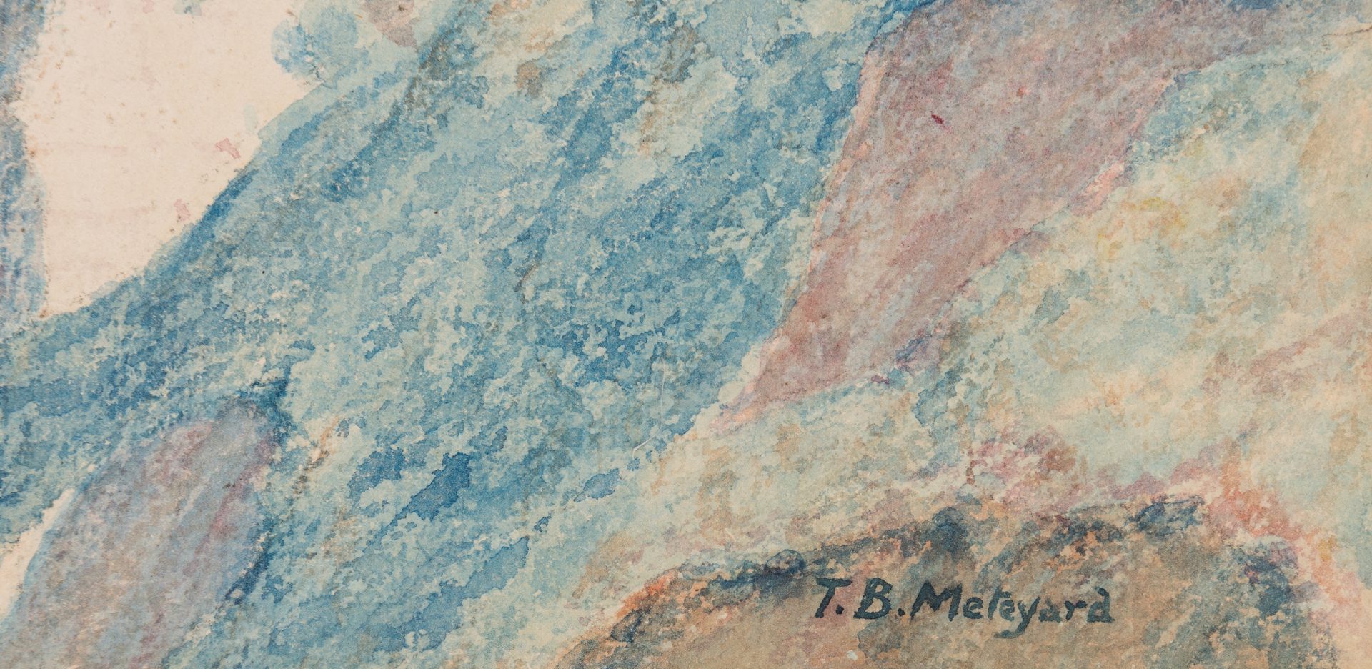 Lot 143: Thomas Meteyard Watercolor, Pastel Coastline