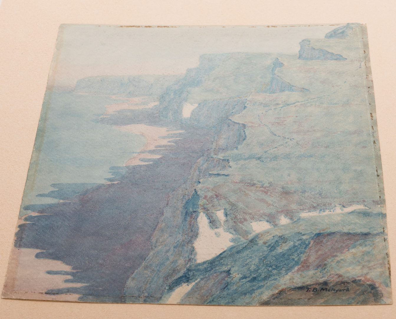 Lot 143: Thomas Meteyard Watercolor, Pastel Coastline