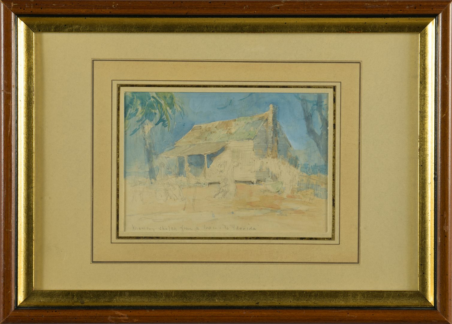 Lot 145: Everett Shinn Watercolor, Southern Landscape