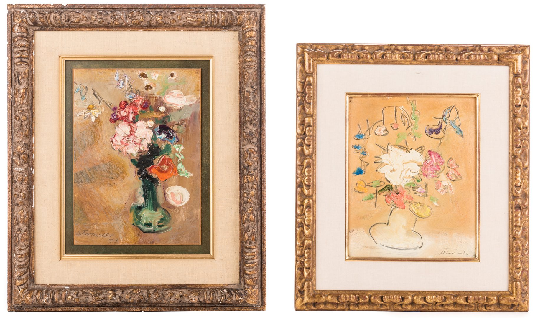 Lot 149: 2 Sterling Strauser Floral Still Life Paintings