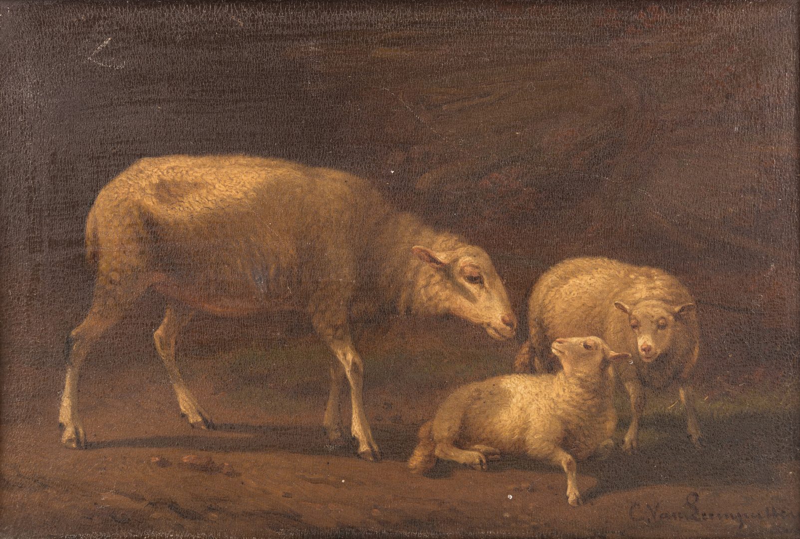 Lot 162: Cornelius van Leemputten, O/B, Sheep