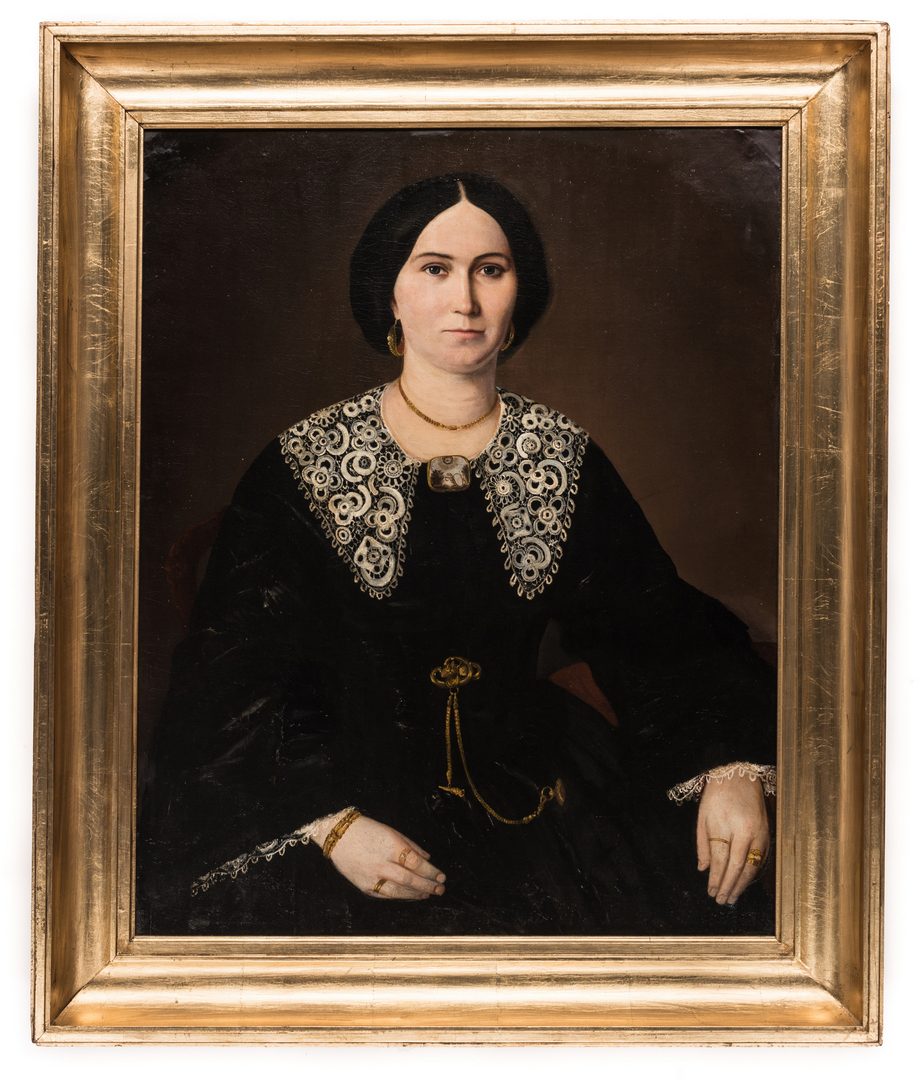 Lot 171: Attr. Francois Bernard, Portrait of Young Woman in Mourning