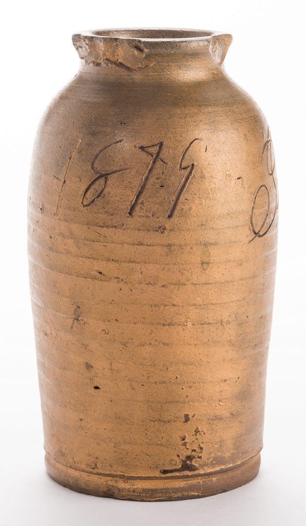 Lot 183: Southwest VA Jesse Vestal Stoneware Jar, Dated