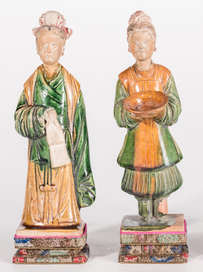 Lot 18: 4 Chinese Ming Sancai Tileworks Figures