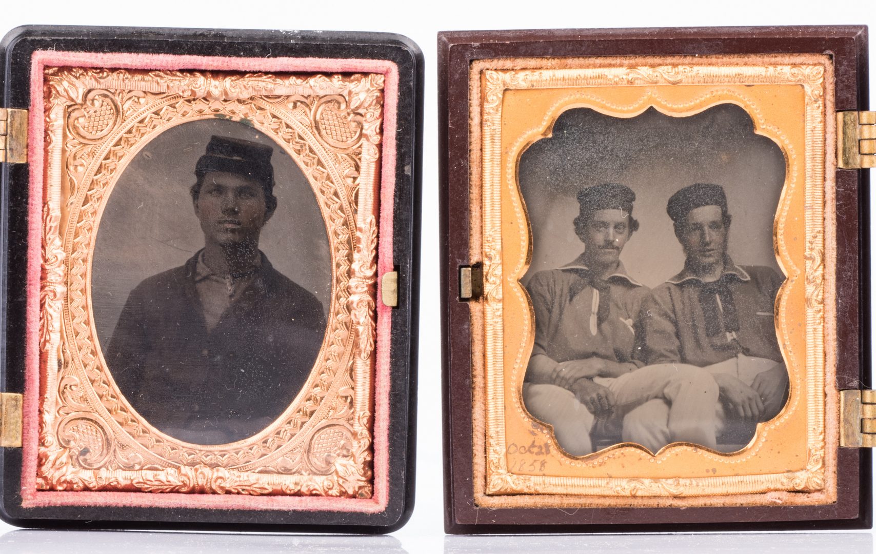 Lot 199: 2 Civil War Union Tintypes & 1 Ambrotype