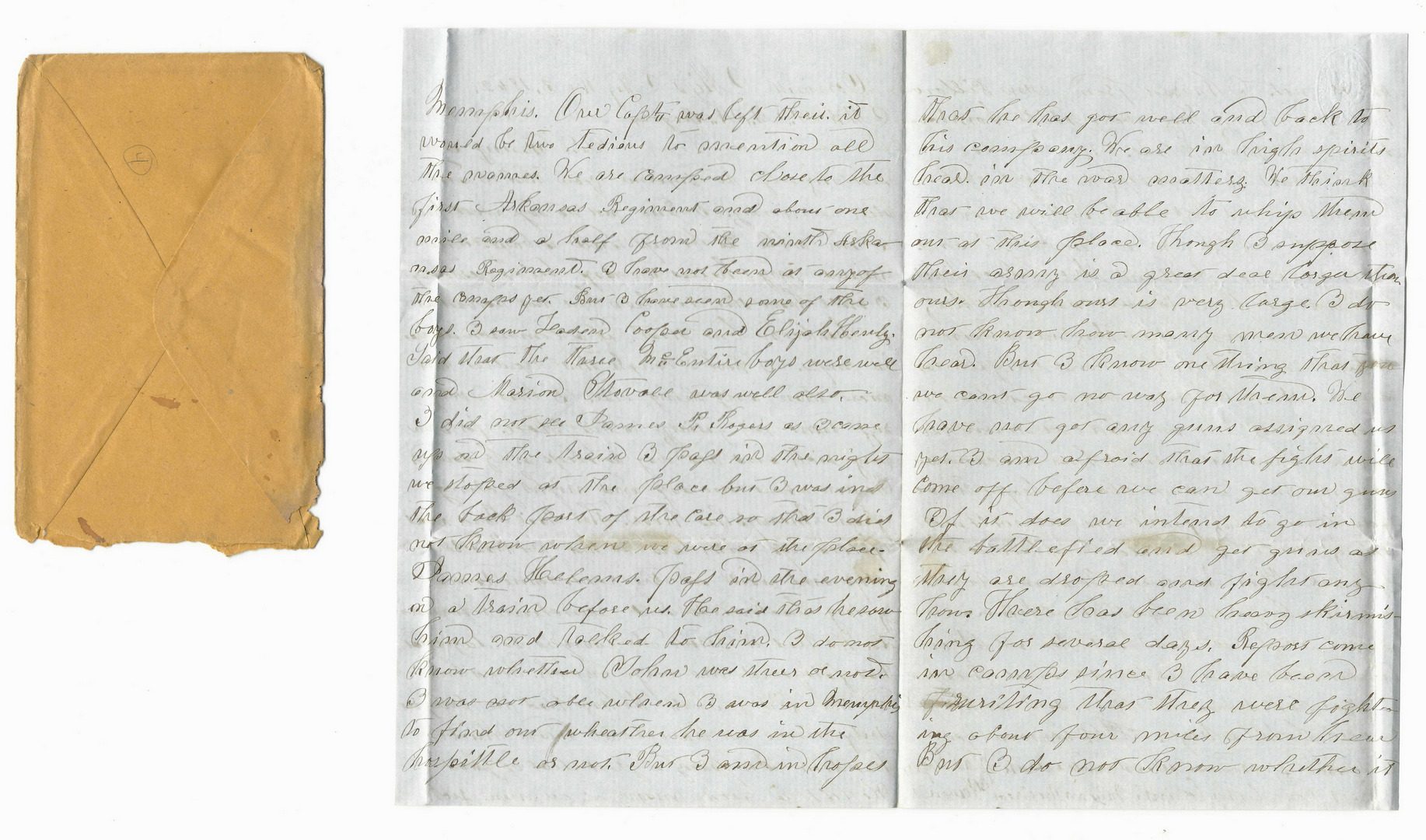 Lot 202: 9 Civil War Confederate Letters, Cpl. W. J. Rogers, Arkansas Artillery