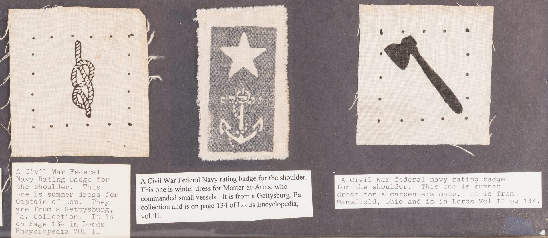 Lot 209: 16 Civil War Federal Naval Uniform Badges