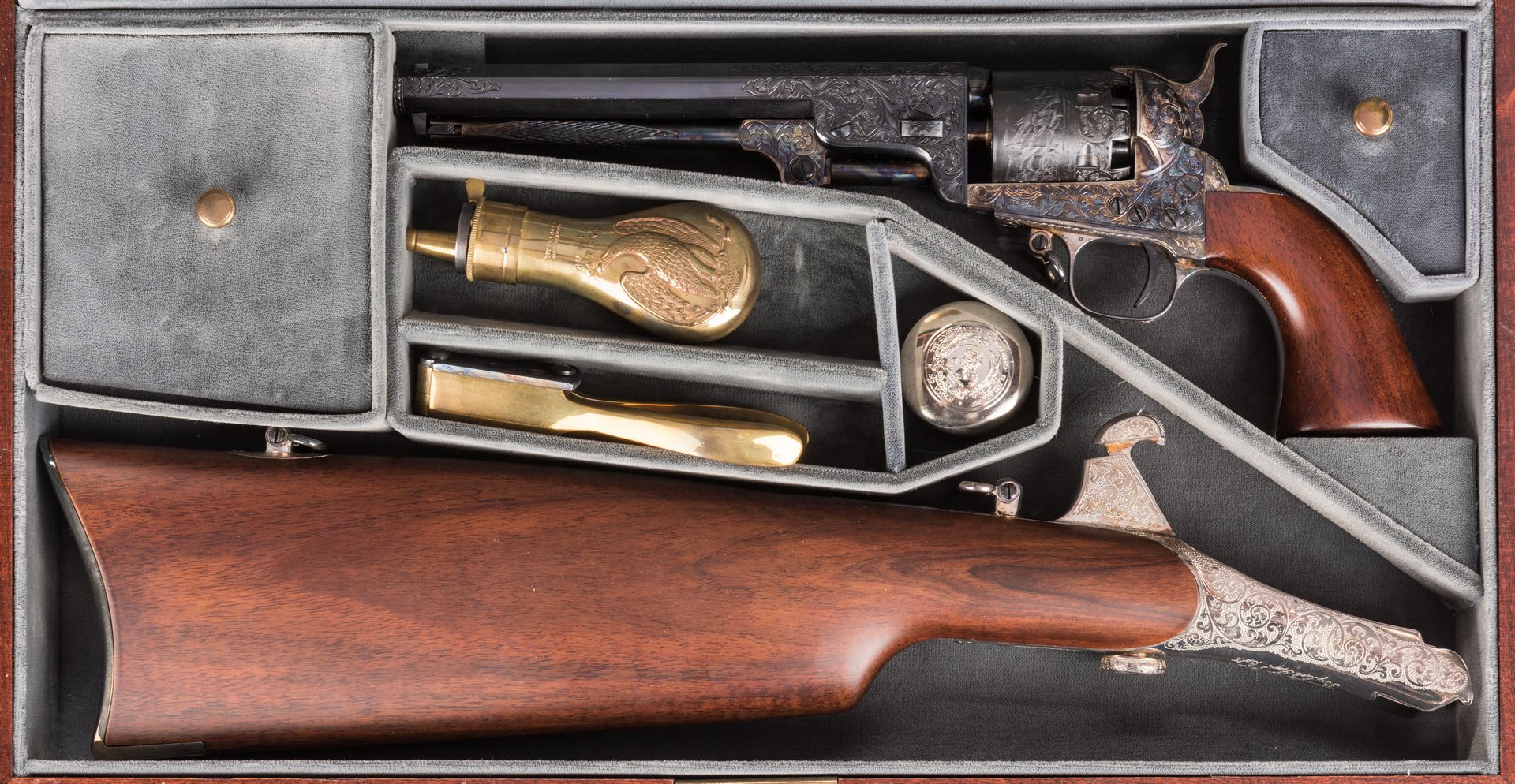 Lot 222: Comm. Jefferson Davis Navy 1851 Revolver, .36 Cal.