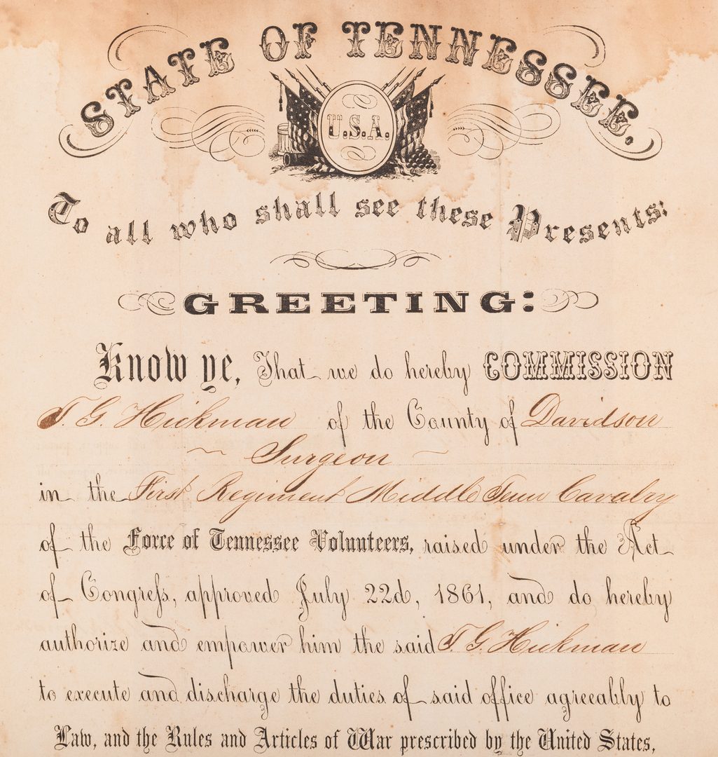 Lot 226: Andrew Johnson Signed Commission, 1862