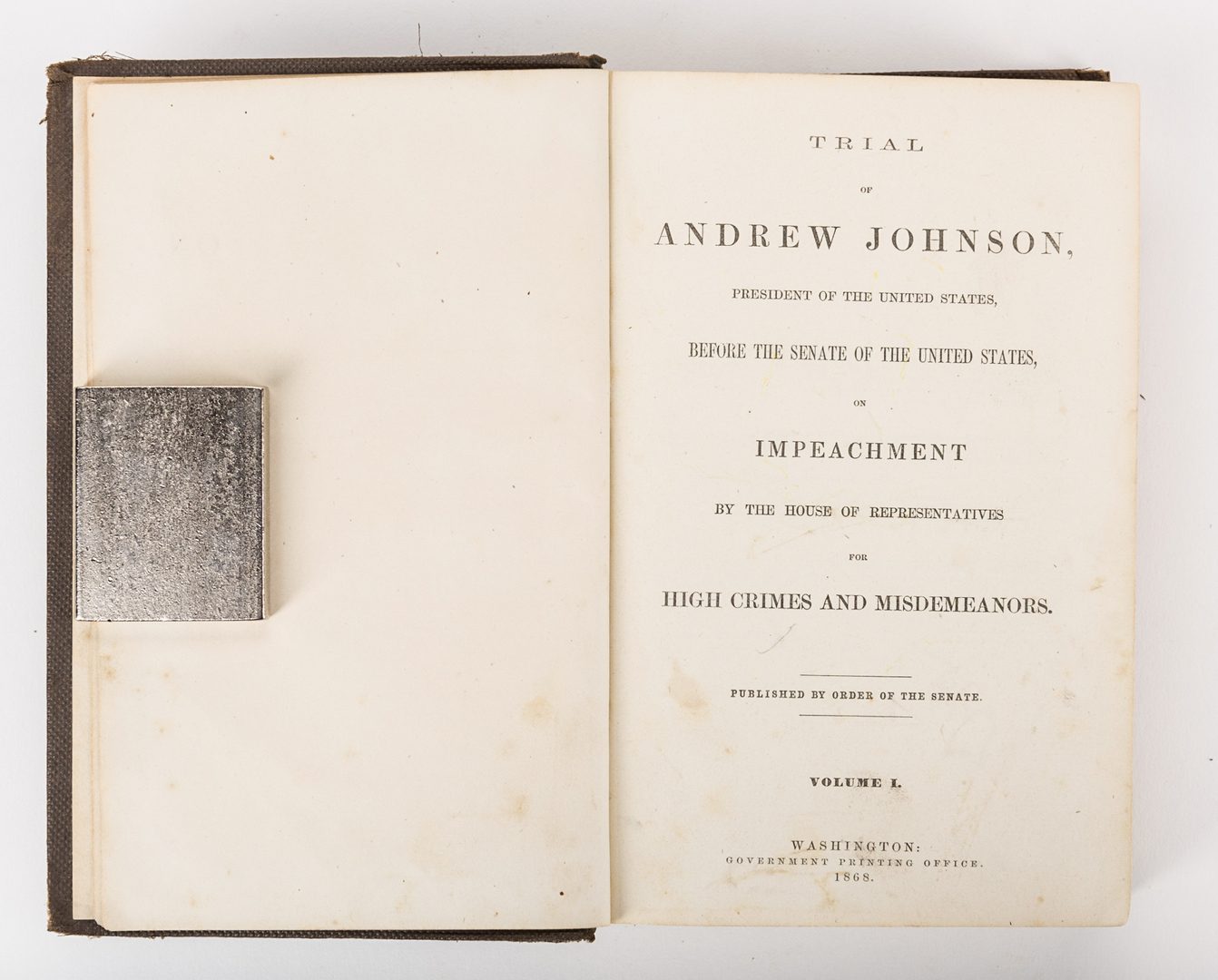 Lot 227: President Andrew Johnson Impeachment Archive, 9 items