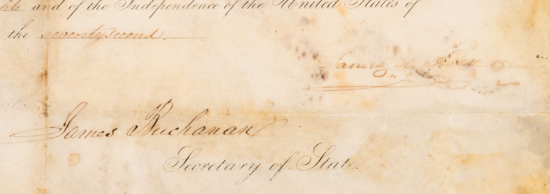 Lot 231: President Polk and Buchanan Signed Document, 1848