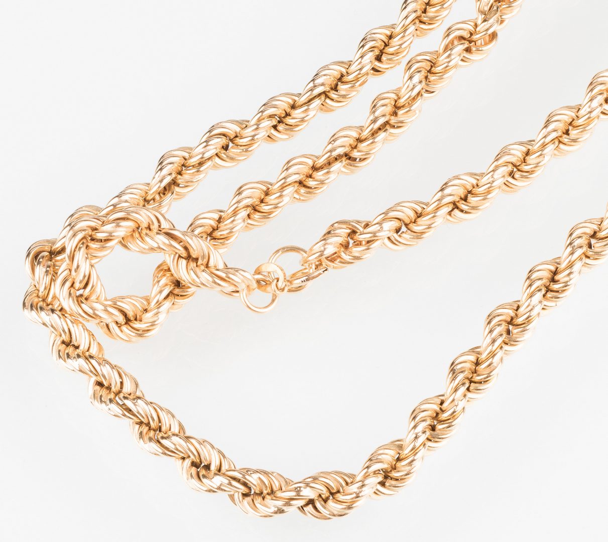 Lot 245: 18K 32" L Rope Necklace, 42.4 grams