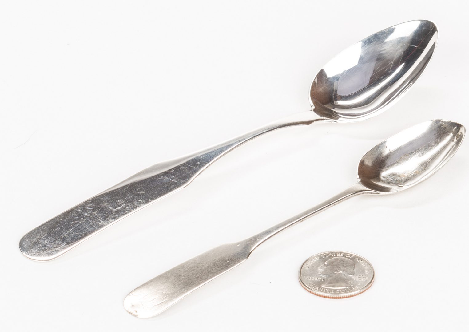 Lot 268: 2 E. TN Coin Silver Spoons, inc. Cain, Garner
