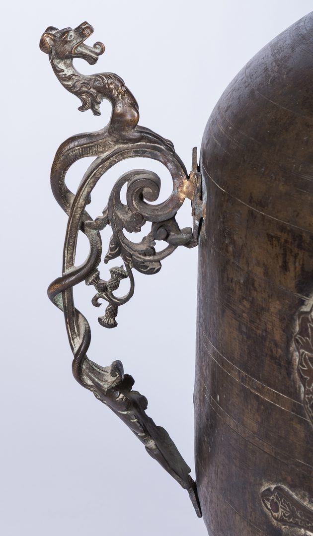 Lot 29: Large Asian Bronze Lidded Storage Vessel, Prob. Chinese