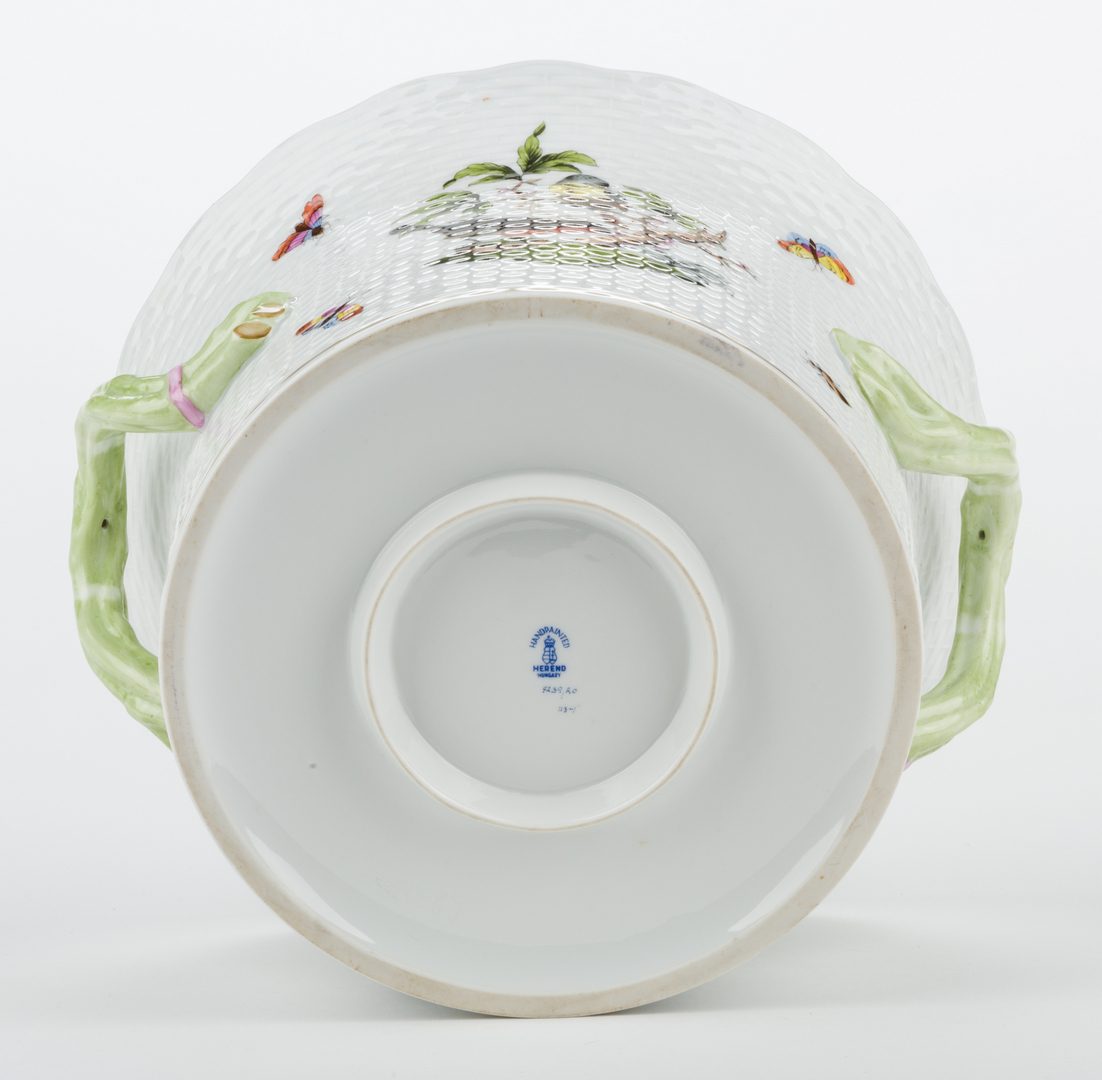 Lot 322: Herend Rothschild Bird Porcelain Handled Cachepot