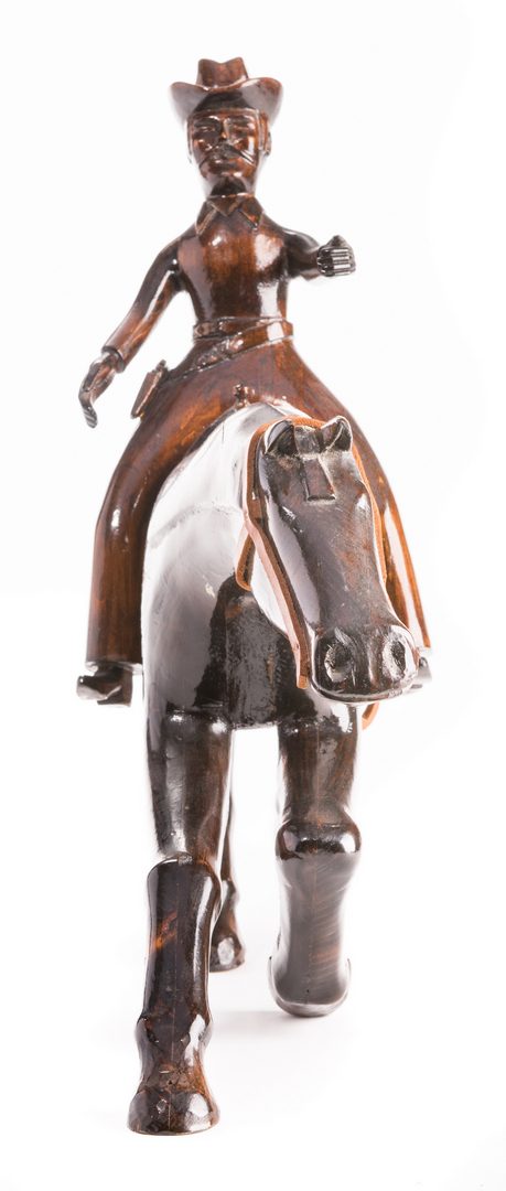 Lot 343: Sulton Rogers Carving, Cowboy on Horseback