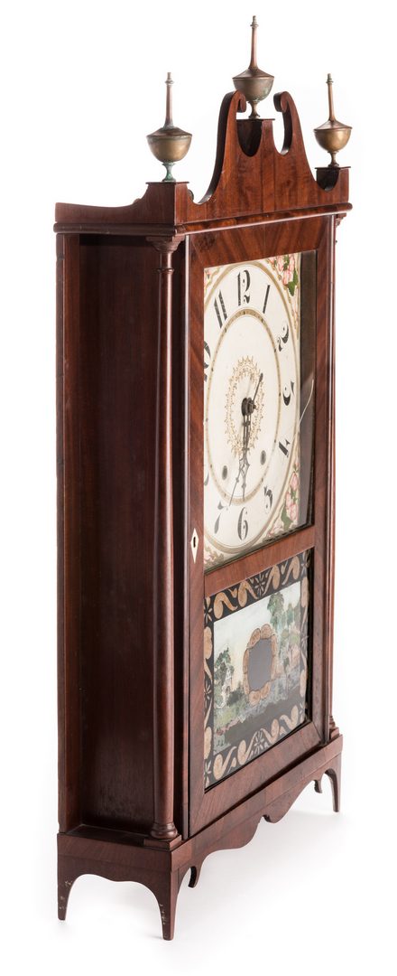 Lot 363: Federal Pillar & Scroll Clock, Doughty Provenance