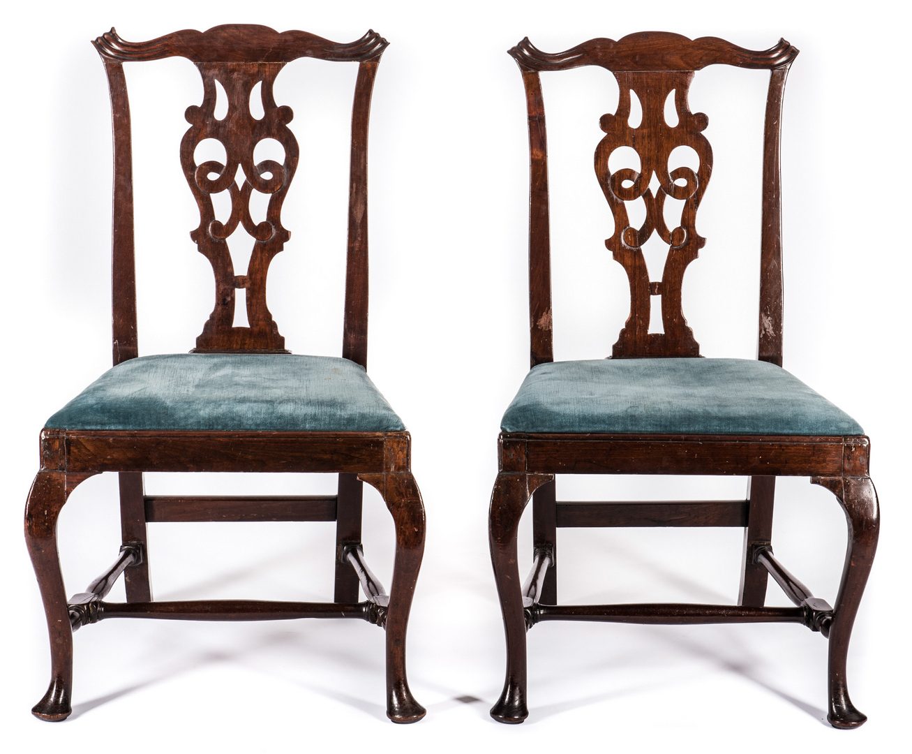 Lot 365: Pair Mass. Transitional Queen Anne Chairs