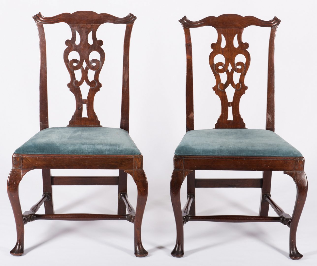 Lot 365: Pair Mass. Transitional Queen Anne Chairs