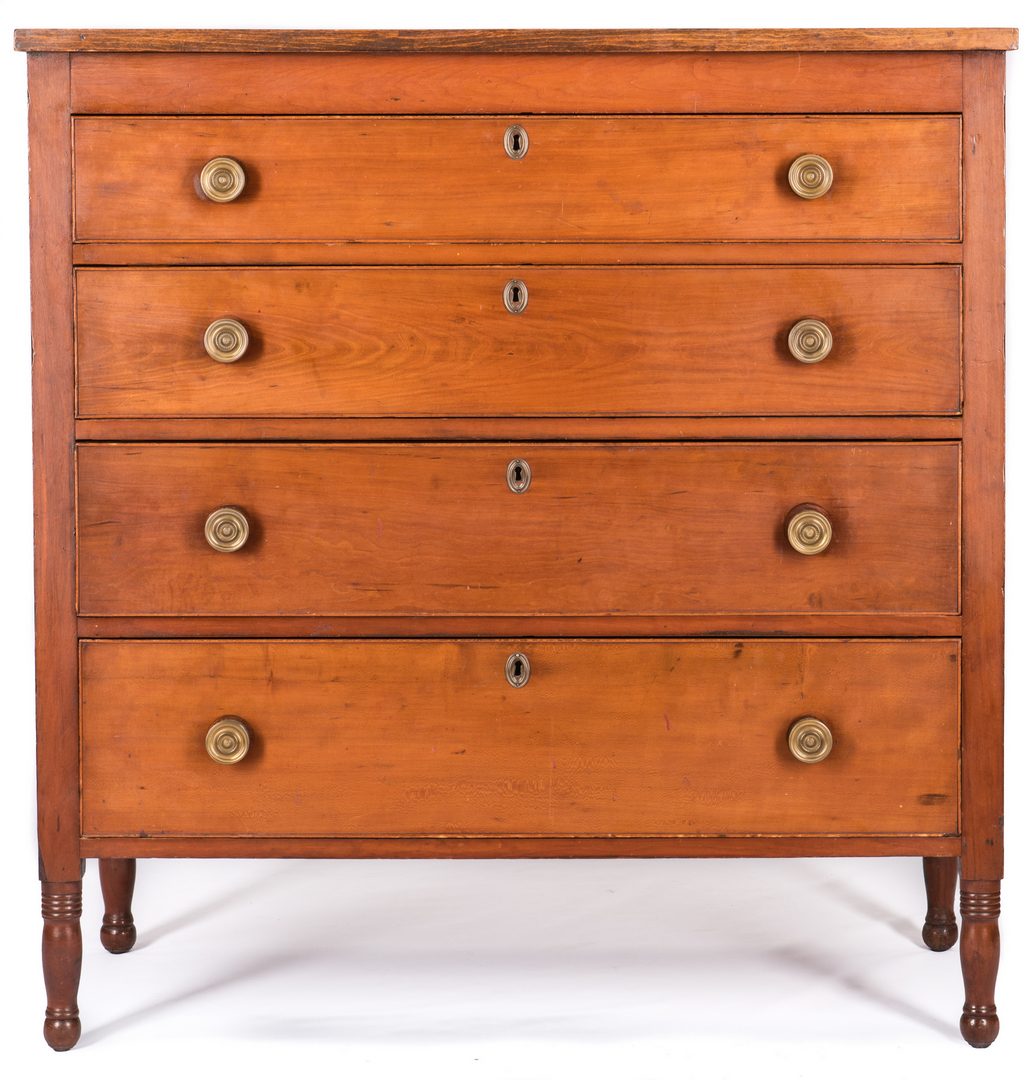 Lot 380: Southern Sheraton Cherry Chest of Drawers