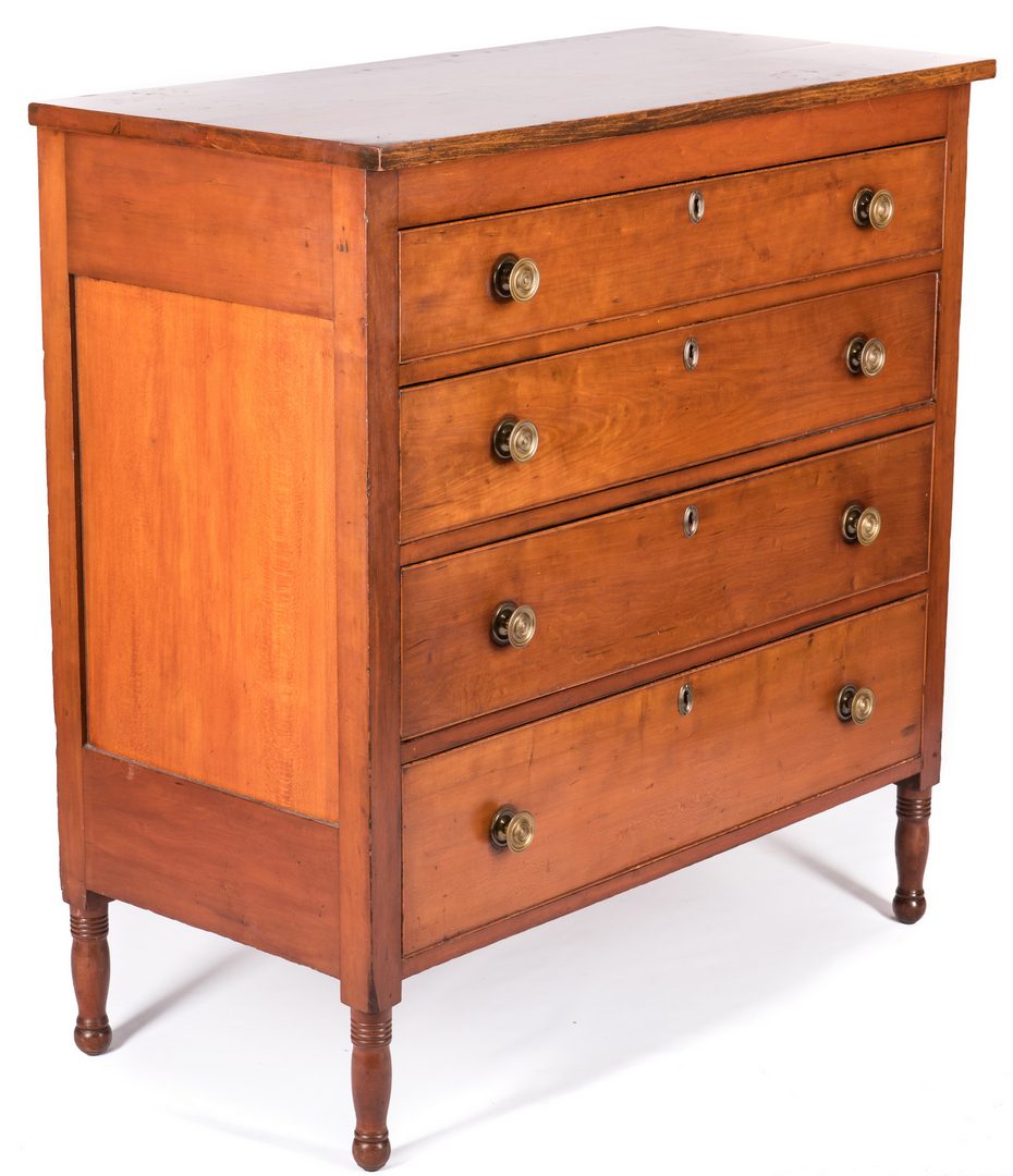 Lot 380: Southern Sheraton Cherry Chest of Drawers
