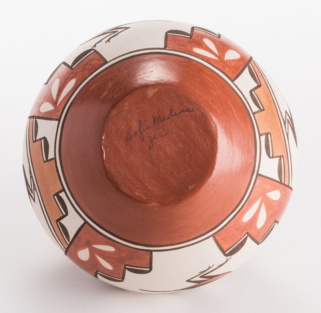 Lot 384: 2 Native American Pottery Items, Navasie & Medina