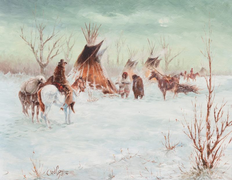 Lot 404: Ted Long, O/B, Indian Winter Scene