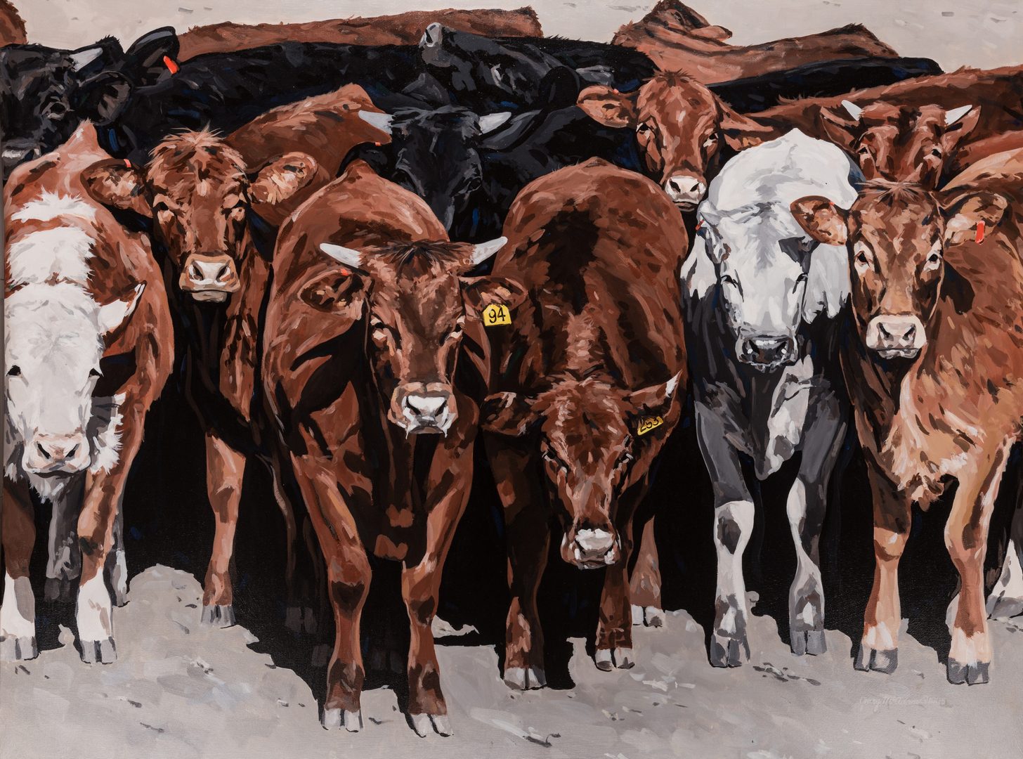 Lot 410: Jerry McAdams Artwork, TX Cattle