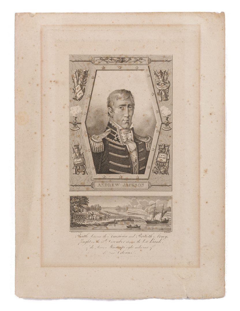 Lot 427: Laclotte, Andrew Jackson and Battle of New Orleans Engraving