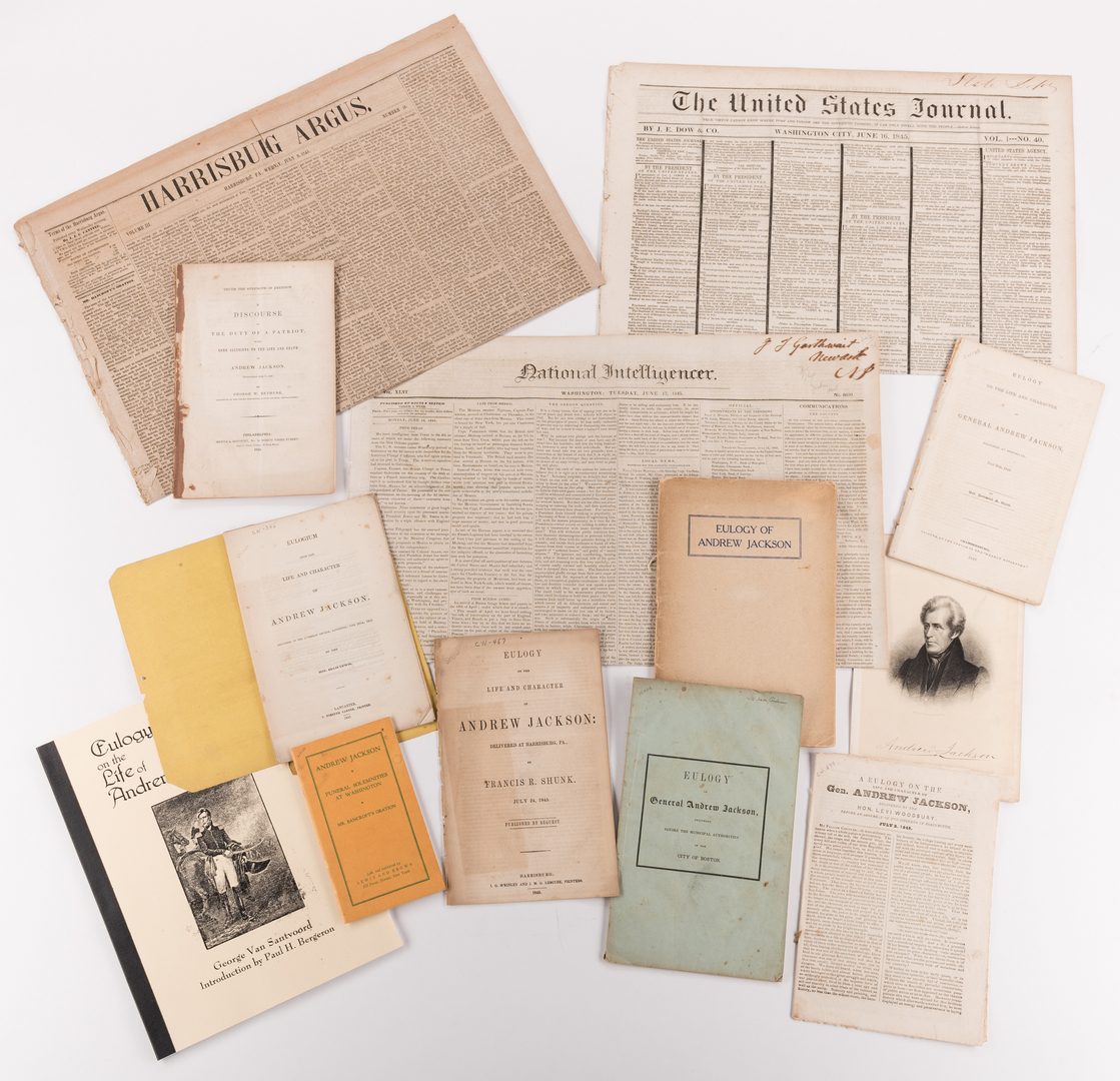 Lot 431: Collection of Andrew Jackson Eulogies, 10 items