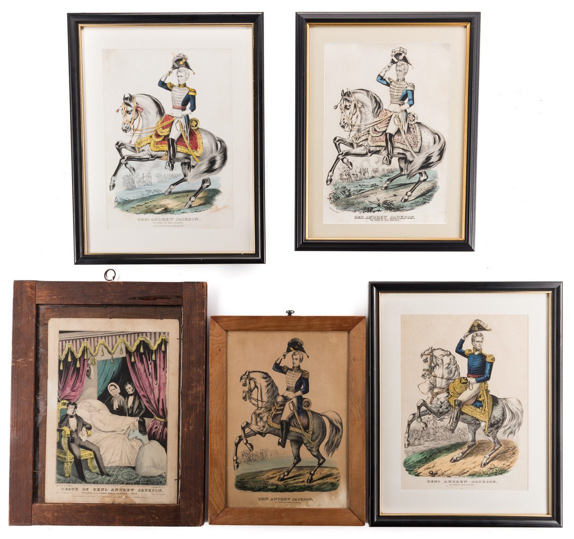 Lot 435: 5 Framed Andrew Jackson Prints