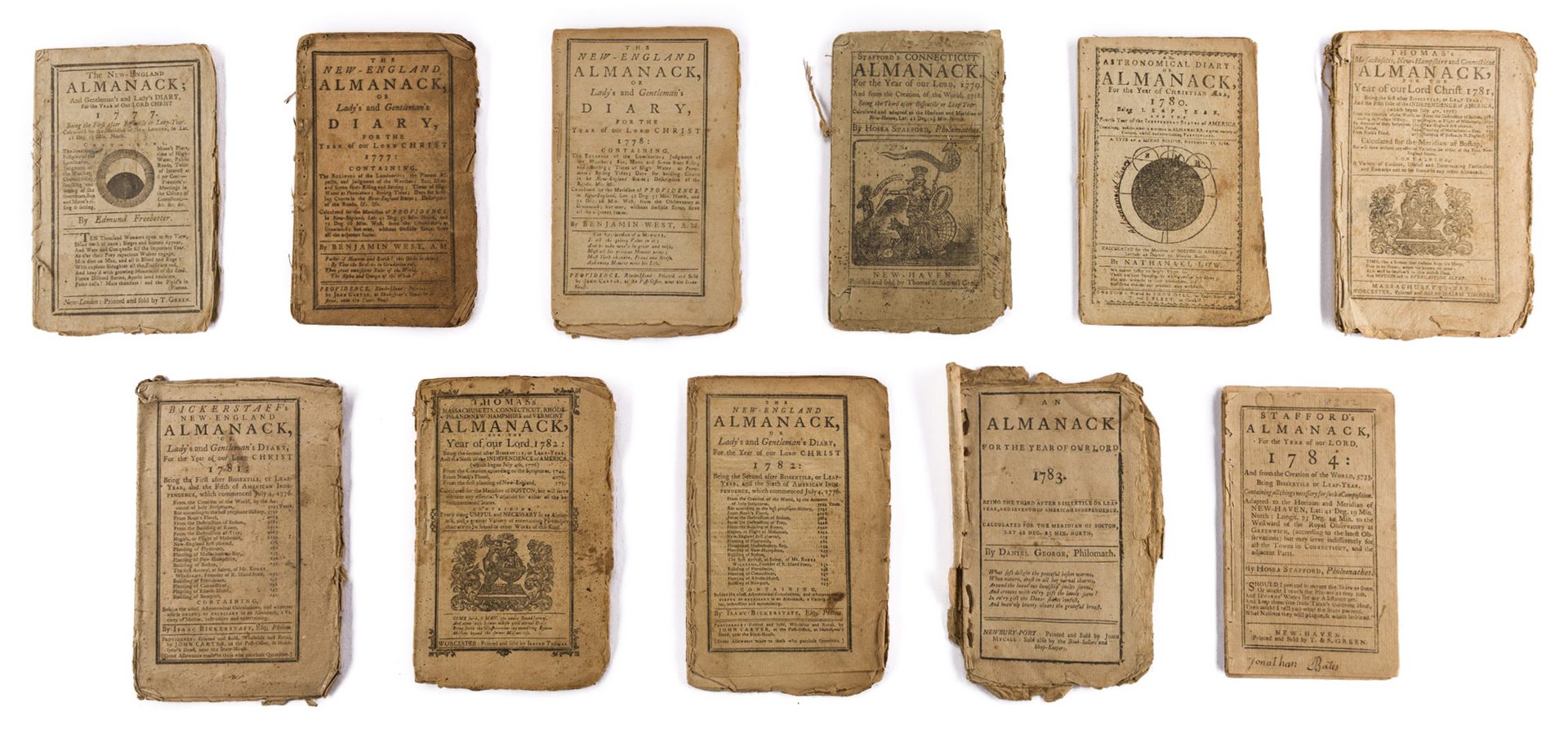 Lot 442: 11 Rev. War Era Almanacks, 1777-1784