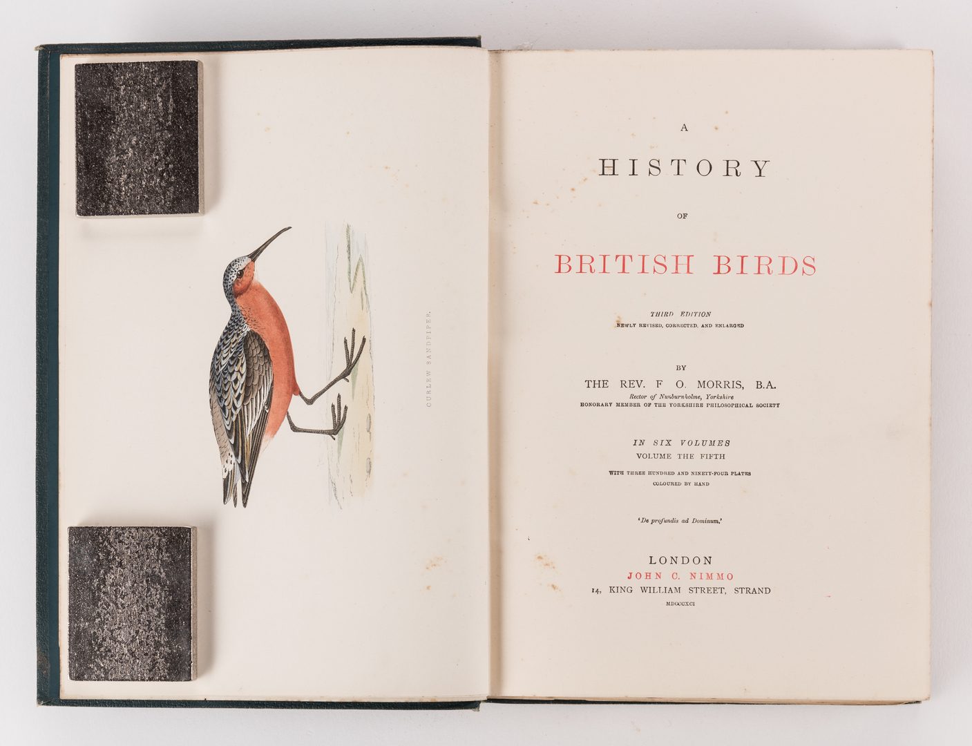 Lot 450: History of British Birds, F. Morris, 1891, 6 Vols.