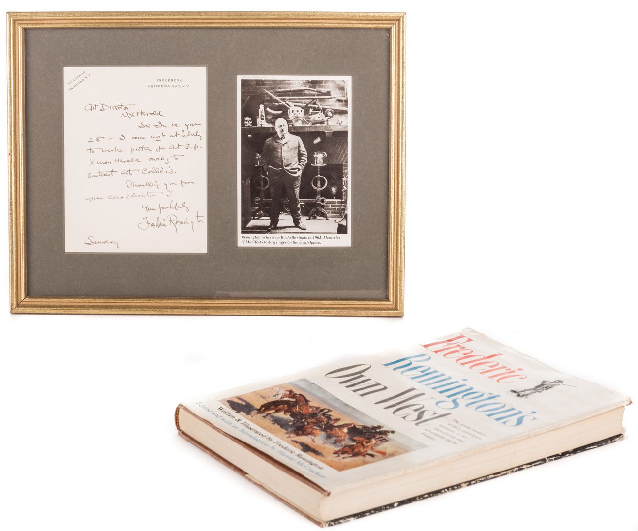 Lot 457: Frederic Remington Letter & Book, 2 items
