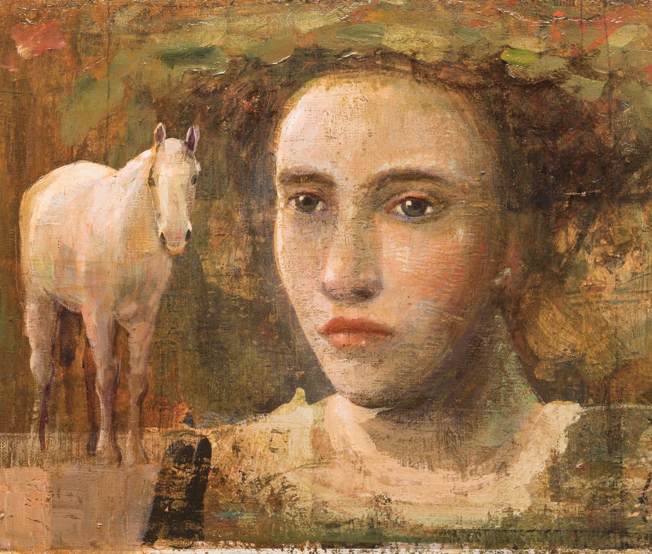 Lot 474: Mersad Berber, O/C, Lady with Horse