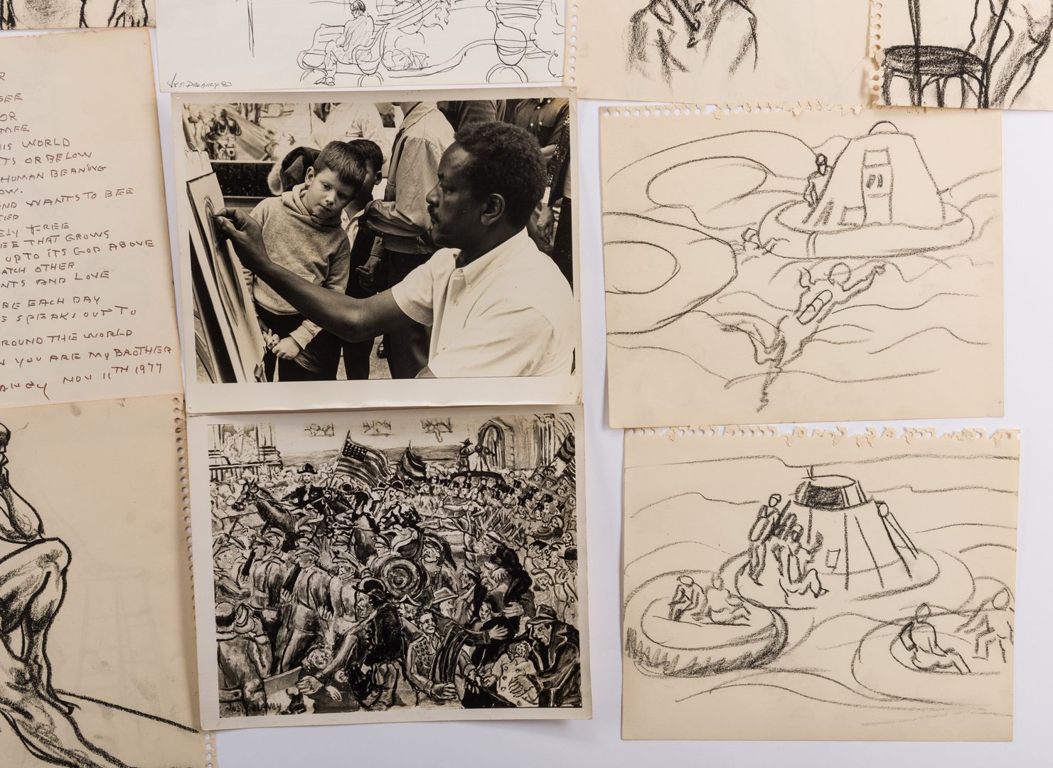 Lot 482: Joseph Delaney Archive, inc. Sketches, Photographs, 46 items